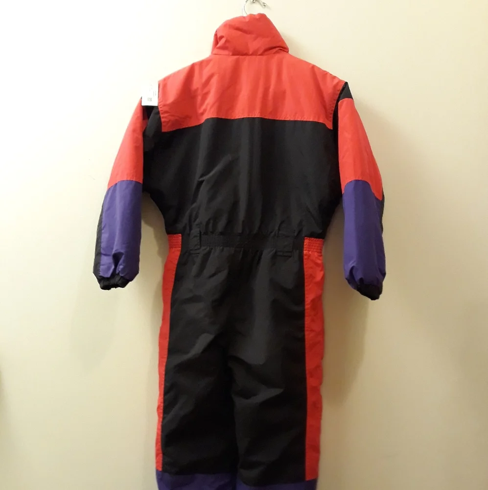 Vintage 80s ProSports Junior Colorblock One Piece Ski Suit Made in USA
